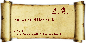 Luncanu Nikolett névjegykártya